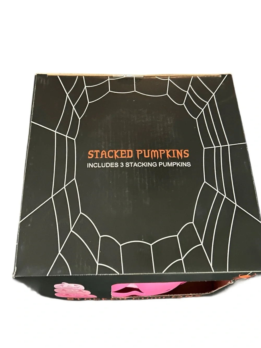 Summerween Pumpkin Stacking Set Of 3 Pink Pumpkins Halloween Plastic Stackable